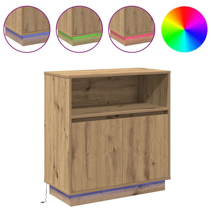 Sideboard mit LED Artisan-Eiche 71 x 34,5 x 75 cm Holzwerkstoff