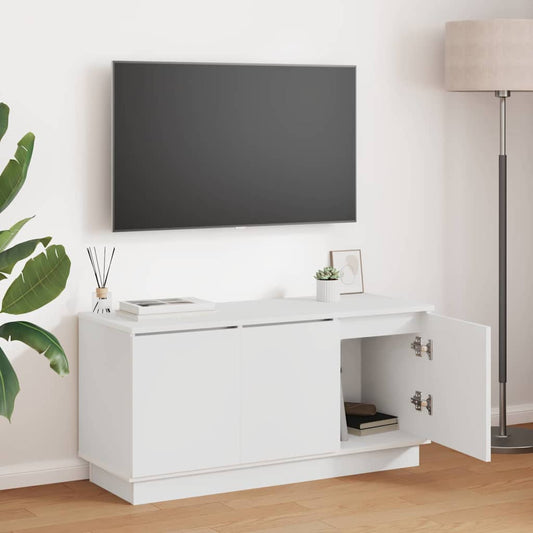 TV-Schrank mit LED Weiß 100 x 38 x 49 cm Holzwerkstoff