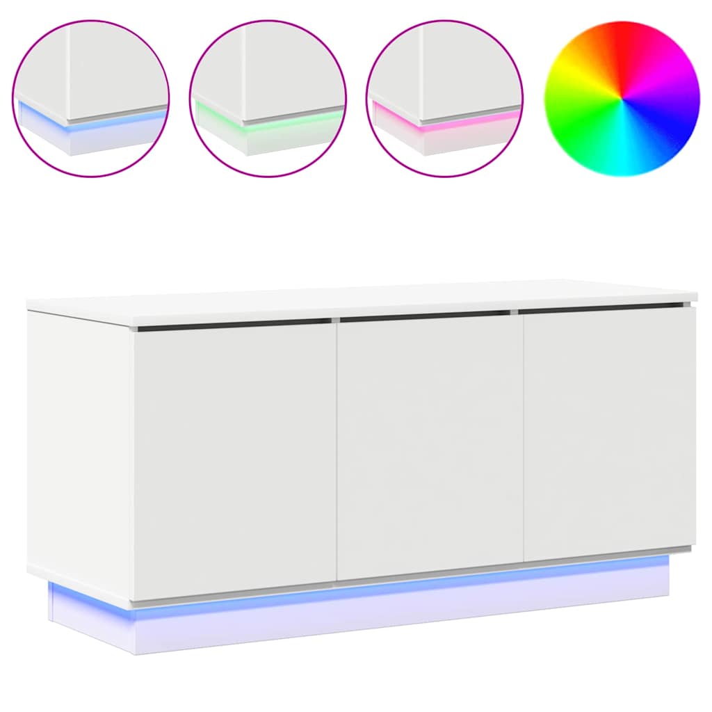 TV-Schrank mit LED Weiß 100 x 38 x 49 cm Holzwerkstoff