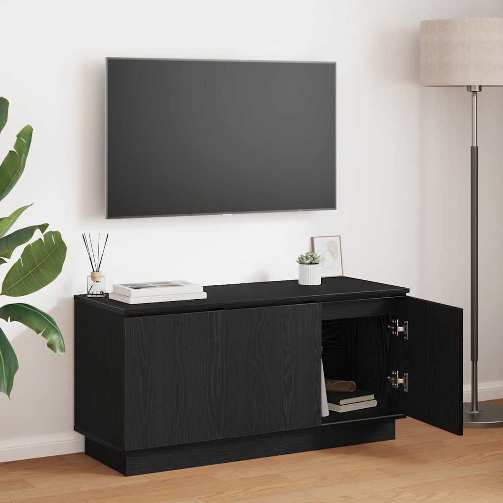 TV-Schrank mit LED Schwarze Eiche 100 x 38 x 49 cm