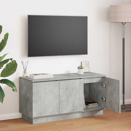 TV-Schrank mit LED Betongrau 100 x 38 x 49 cm Holzwerkstoff