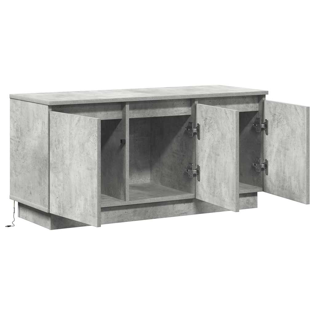 TV-Schrank mit LED Betongrau 100 x 38 x 49 cm Holzwerkstoff