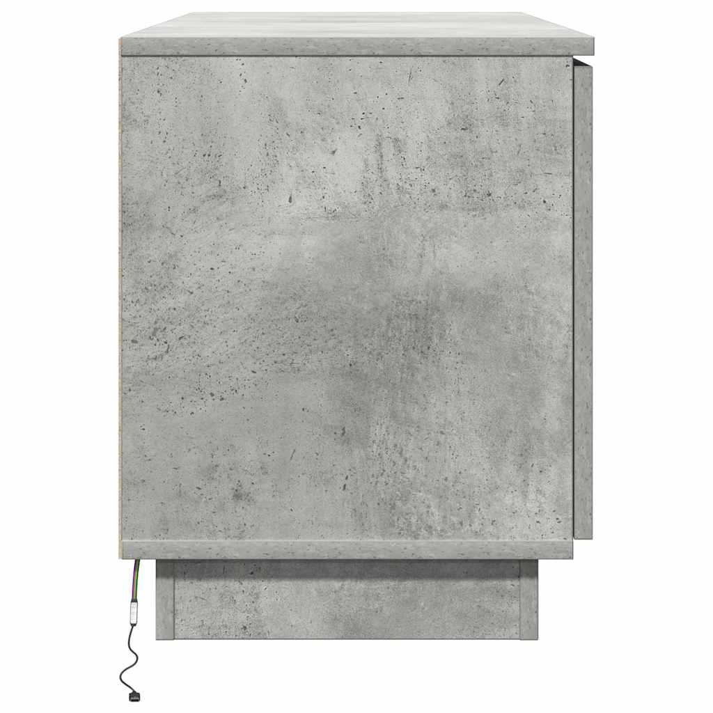 TV-Schrank mit LED Betongrau 100 x 38 x 49 cm Holzwerkstoff