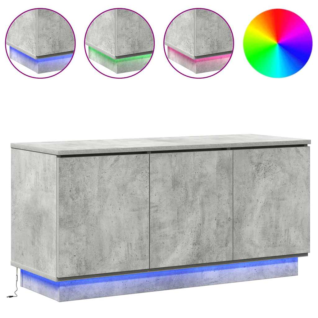 TV-Schrank mit LED Betongrau 100 x 38 x 49 cm Holzwerkstoff