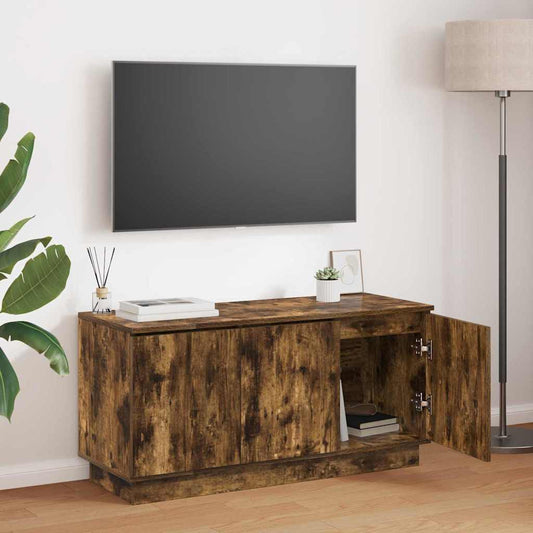 TV-Schrank mit LED Räuchereiche 100 x 38 x 49 cm Holzwerkstoff