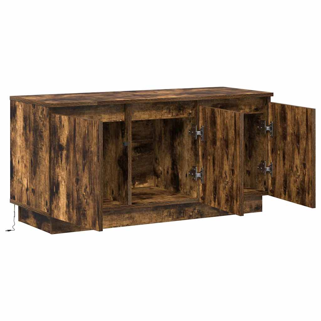 TV-Schrank mit LED Räuchereiche 100 x 38 x 49 cm Holzwerkstoff