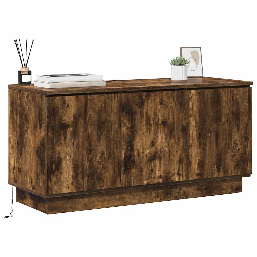 TV-Schrank mit LED Räuchereiche 100 x 38 x 49 cm Holzwerkstoff