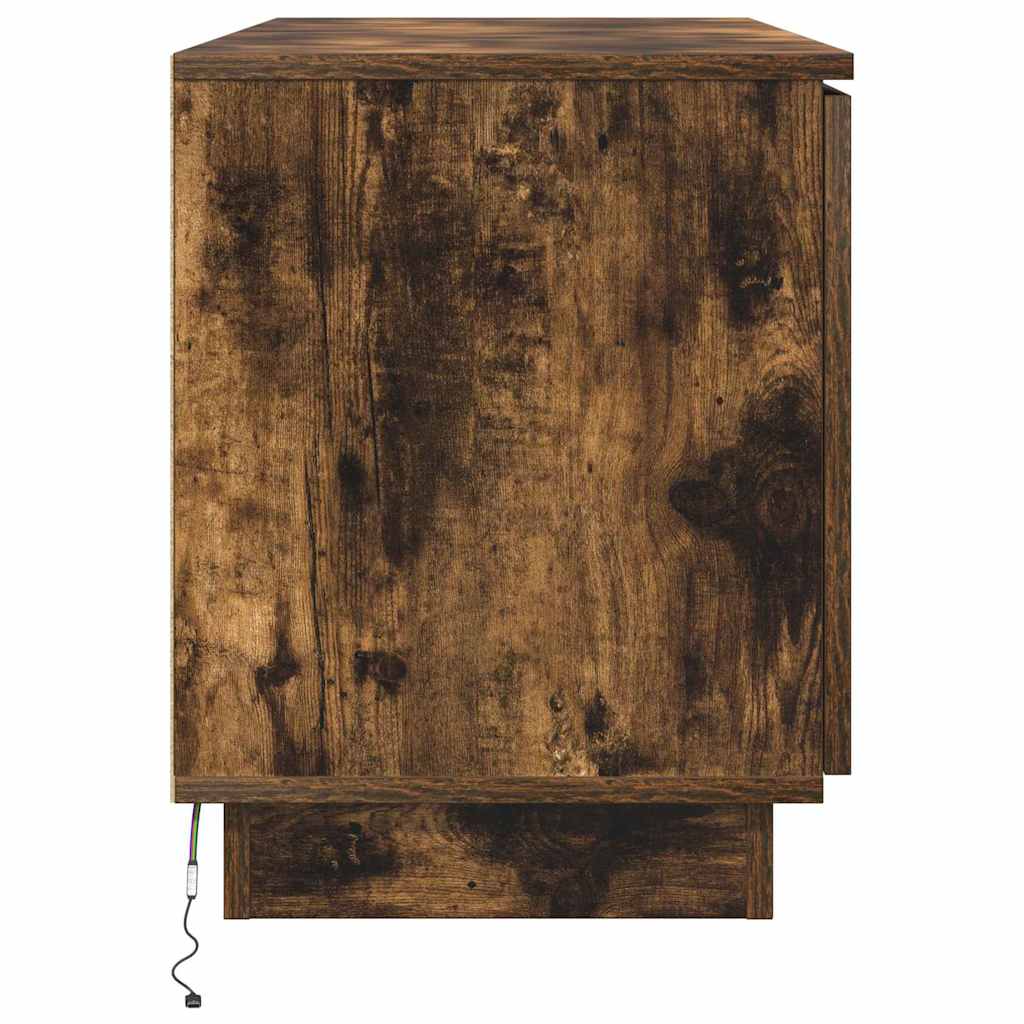 TV-Schrank mit LED Räuchereiche 100 x 38 x 49 cm Holzwerkstoff