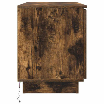 TV-Schrank mit LED Räuchereiche 100 x 38 x 49 cm Holzwerkstoff