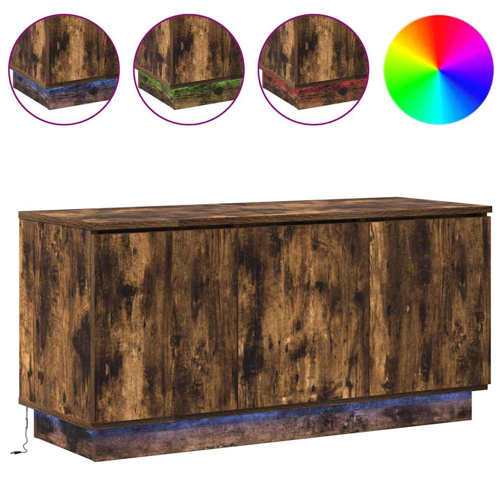 TV-Schrank mit LED Räuchereiche 100 x 38 x 49 cm Holzwerkstoff