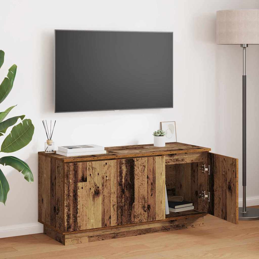 TV-Schrank mit LED Altholz 100 x 38 x 49 cm Holzwerkstoff