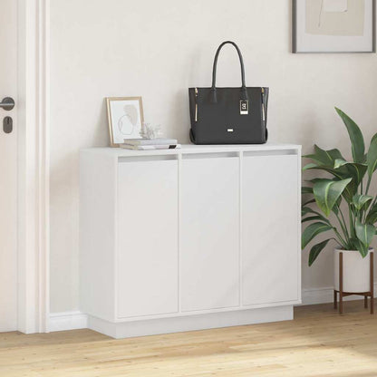 LED-Sideboard mit Regal Weiß 90 x 32 x 75 cm Holzwerkstoff