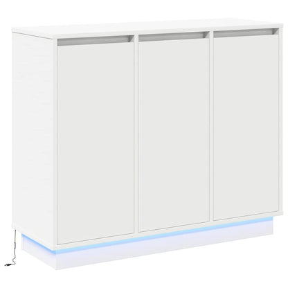 LED-Sideboard mit Regal Weiß 90 x 32 x 75 cm Holzwerkstoff