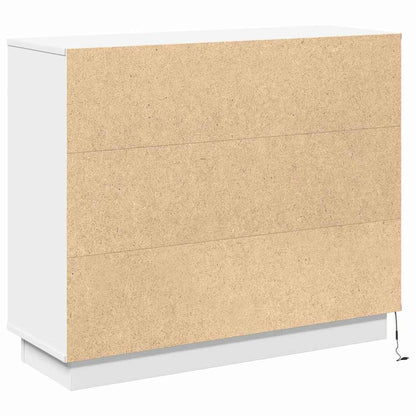 LED-Sideboard mit Regal Weiß 90 x 32 x 75 cm Holzwerkstoff