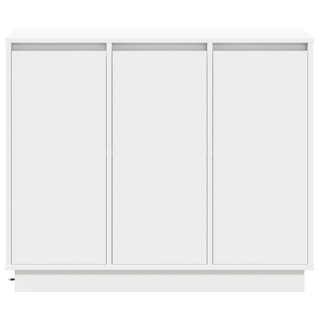 LED-Sideboard mit Regal Weiß 90 x 32 x 75 cm Holzwerkstoff