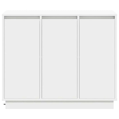 LED-Sideboard mit Regal Weiß 90 x 32 x 75 cm Holzwerkstoff