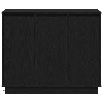 LED-Sideboard mit Regal Schwarz Eichen-Optik 90 x 32 x 75 cm