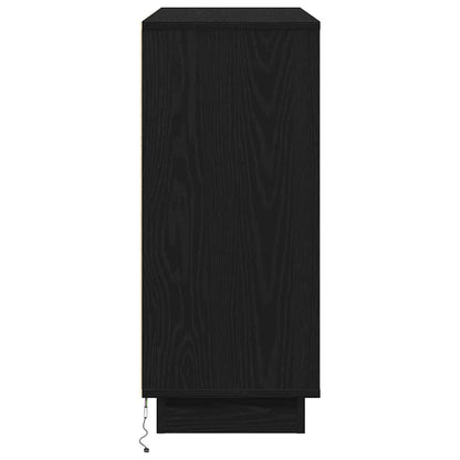 LED-Sideboard mit Regal Schwarz Eichen-Optik 90 x 32 x 75 cm