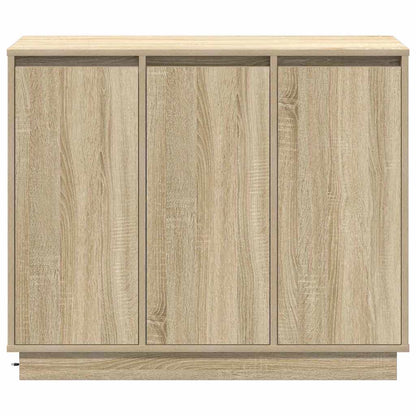 LED-Sideboard Sonoma-Eiche 90 x 32 x 75 cm Holzwerkstoff