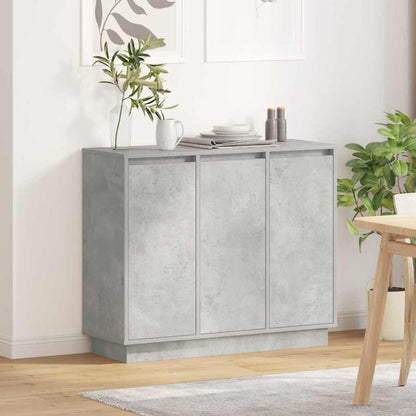 LED-Sideboard mit Tür Beton Grau 90 x 32 x 75 cm Holzwerkstoff