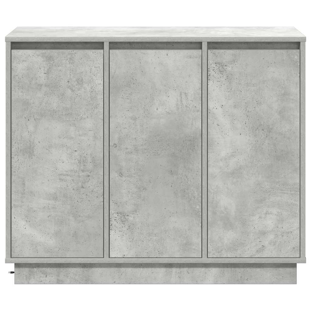 LED-Sideboard mit Tür Beton Grau 90 x 32 x 75 cm Holzwerkstoff