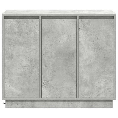 LED-Sideboard mit Tür Beton Grau 90 x 32 x 75 cm Holzwerkstoff
