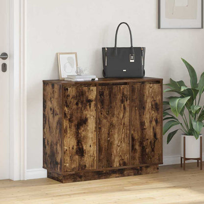LED-Sideboard Geräucherte Eiche 90 x 32 x 75 cm Holzwerkstoff