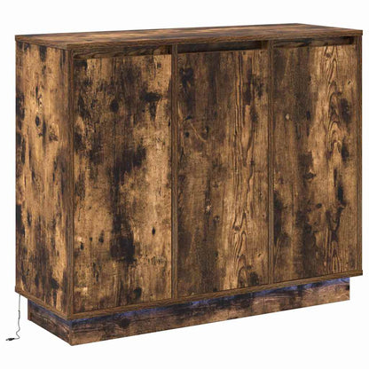LED-Sideboard Geräucherte Eiche 90 x 32 x 75 cm Holzwerkstoff