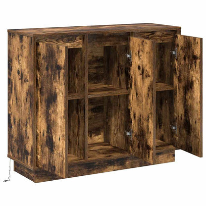 LED-Sideboard Geräucherte Eiche 90 x 32 x 75 cm Holzwerkstoff