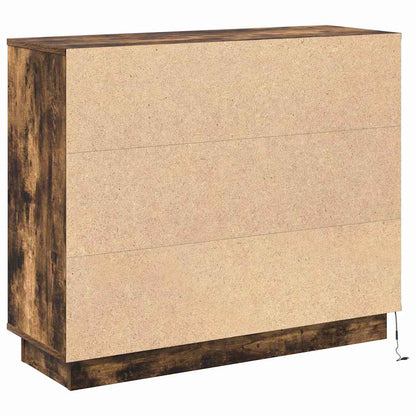 LED-Sideboard Geräucherte Eiche 90 x 32 x 75 cm Holzwerkstoff