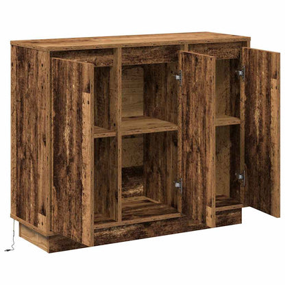 LED-Sideboard mit Regal Altholz 90 x 32 x 75 cm Holzwerkstoff
