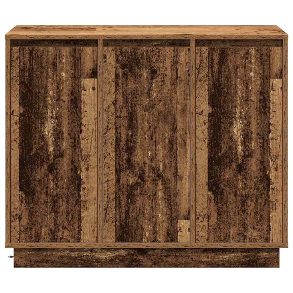 LED-Sideboard mit Regal Altholz 90 x 32 x 75 cm Holzwerkstoff