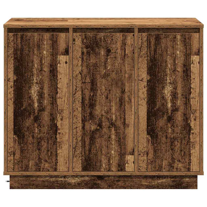 LED-Sideboard mit Regal Altholz 90 x 32 x 75 cm Holzwerkstoff