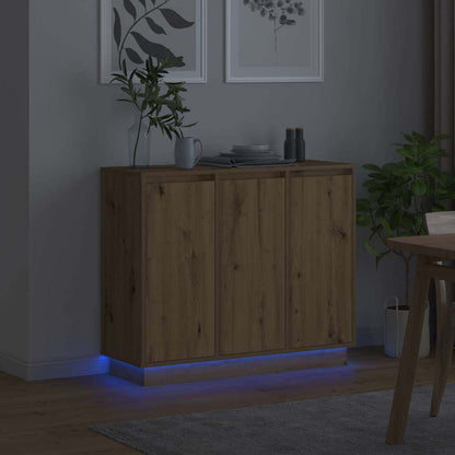 LED-Sideboard Artisan-Eiche 90 x 32 x 75 cm Holzwerkstoff