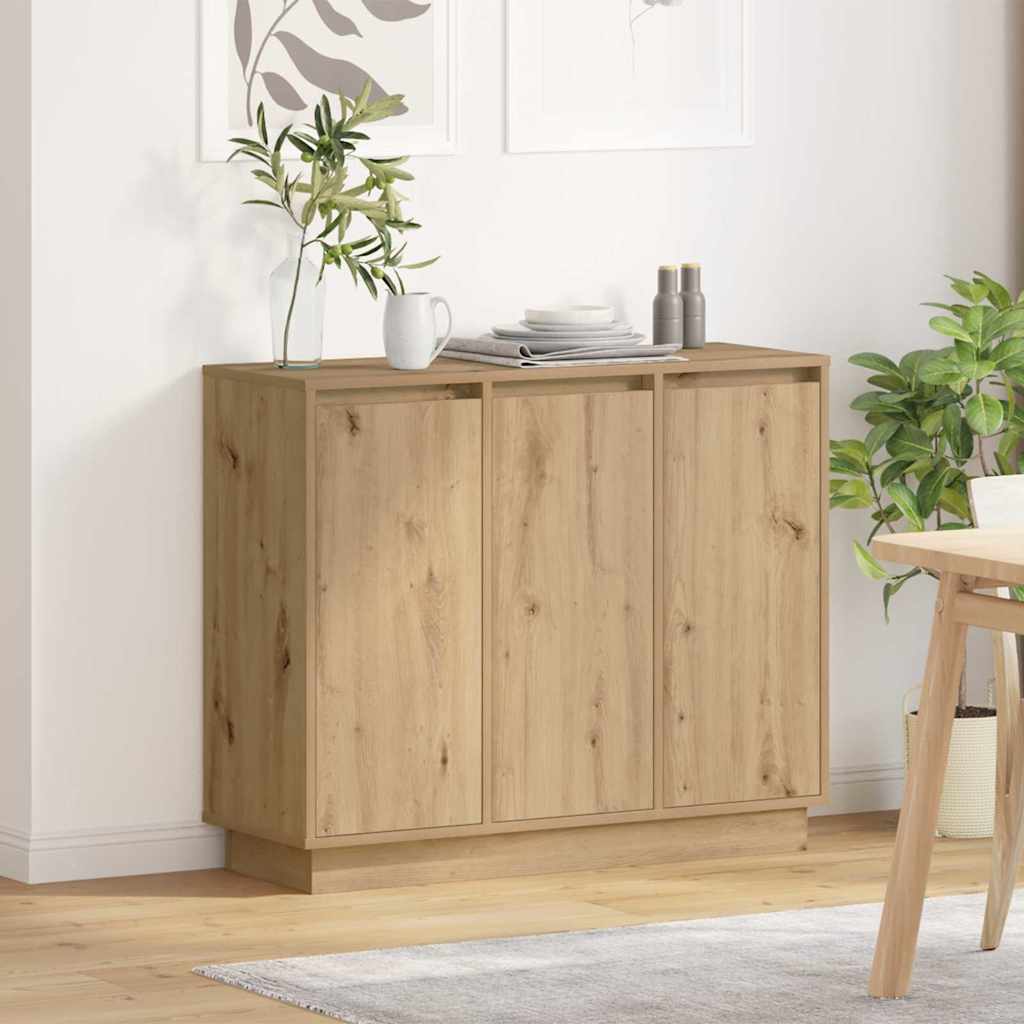LED-Sideboard Artisan-Eiche 90 x 32 x 75 cm Holzwerkstoff