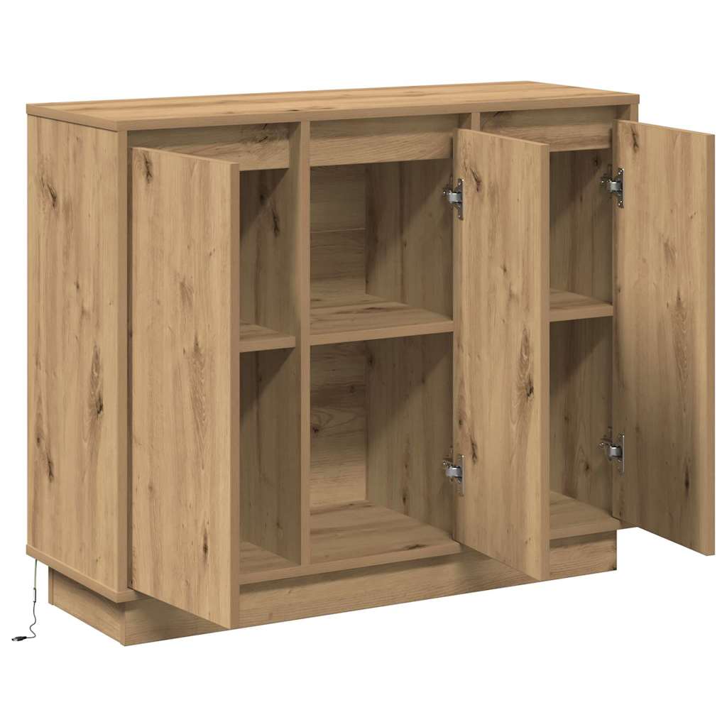 LED-Sideboard Artisan-Eiche 90 x 32 x 75 cm Holzwerkstoff