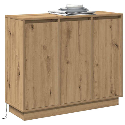 LED-Sideboard Artisan-Eiche 90 x 32 x 75 cm Holzwerkstoff