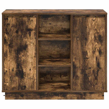 LED-Sideboard Geräucherte Eiche 90 x 32 x 75 cm Holzwerkstoff