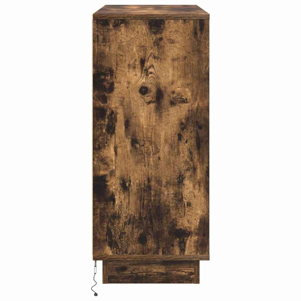 LED-Sideboard Geräucherte Eiche 90 x 32 x 75 cm Holzwerkstoff