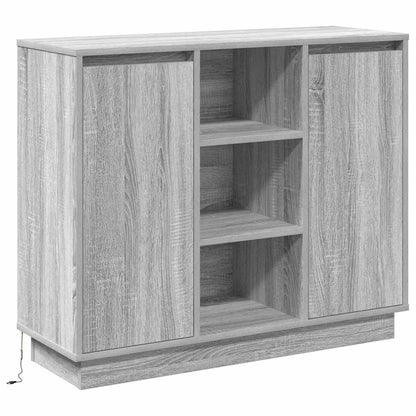 LED-Sideboard Graues Sonoma 90 x 32 x 75 cm Holzwerkstoff