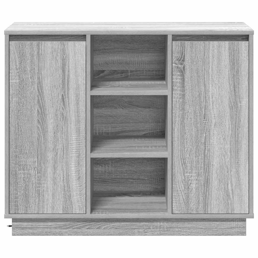 LED-Sideboard Graues Sonoma 90 x 32 x 75 cm Holzwerkstoff