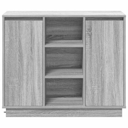 LED-Sideboard Graues Sonoma 90 x 32 x 75 cm Holzwerkstoff