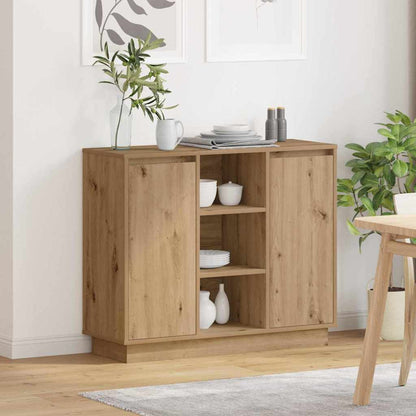 LED-Sideboard Artisan-Eiche 90 x 32 x 75 cm Holzwerkstoff