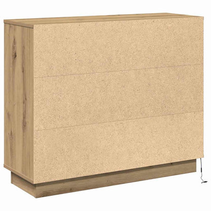 LED-Sideboard Artisan-Eiche 90 x 32 x 75 cm Holzwerkstoff