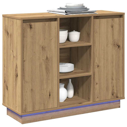 LED-Sideboard Artisan-Eiche 90 x 32 x 75 cm Holzwerkstoff