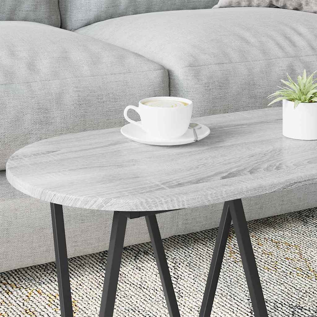 Couchtisch Grau 80 x 40 x 40,5 cm Sperrholz und Metall