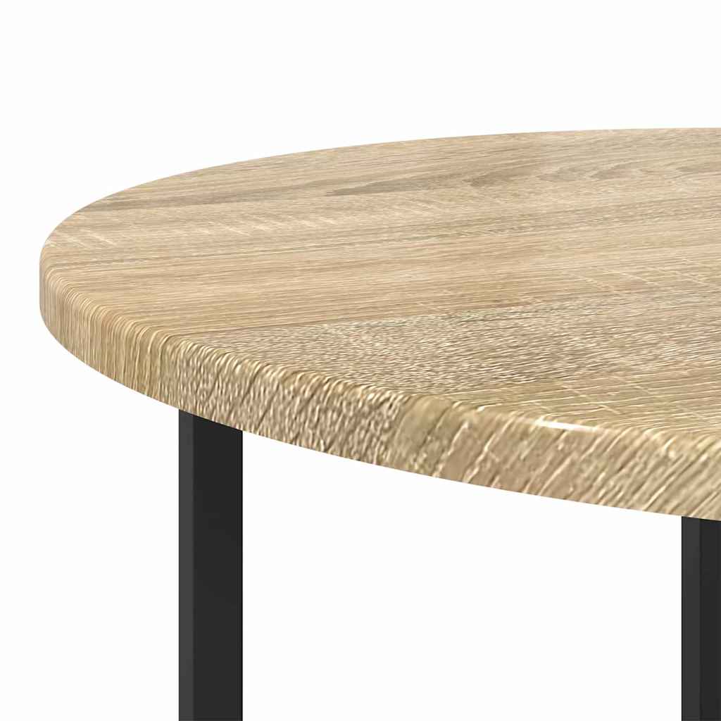 Beistelltisch-Set 2 pcs Sonoma-Eiche und Schwarz
