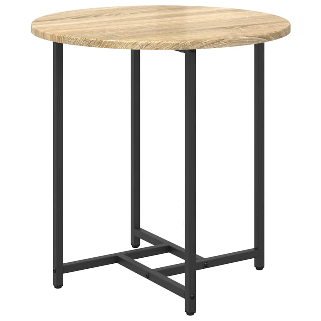 Beistelltisch-Set 2 pcs Sonoma-Eiche und Schwarz