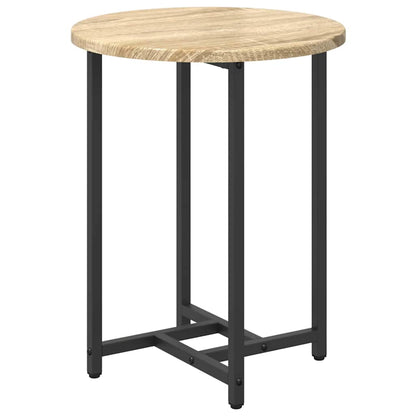 Beistelltisch-Set 2 pcs Sonoma-Eiche und Schwarz