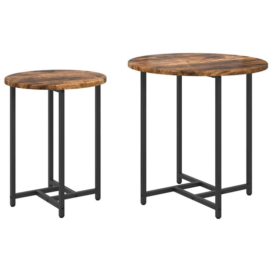 Beistelltisch-Set 2 pcs Rauchesche und Schwarz 50 x 50 x 50 cm